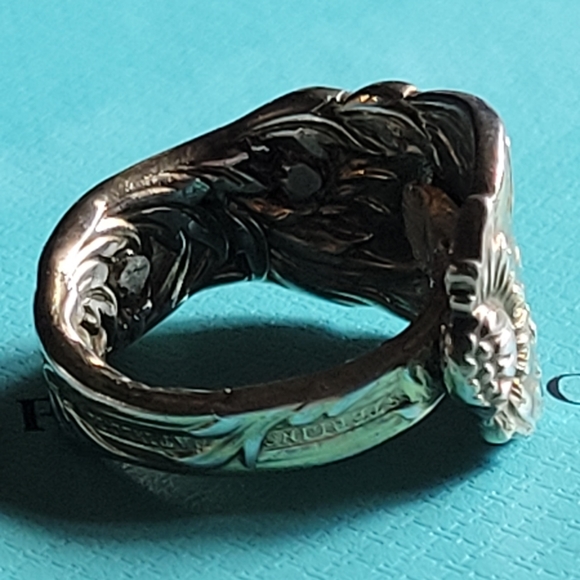 1880 Tiffany & Company Chrysanthemum Spoon Ring in Gold Vermeil #83 - Picture 6 of 8